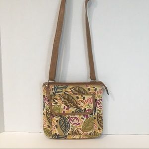 Relic Crossbody Bag Floral and Leaves Organizer